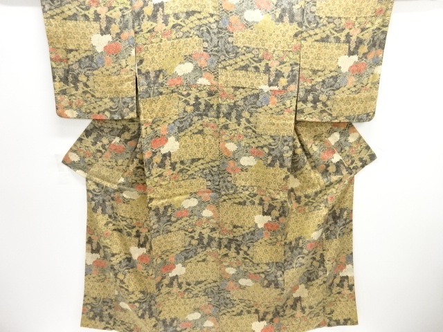 草花模様小紋着物